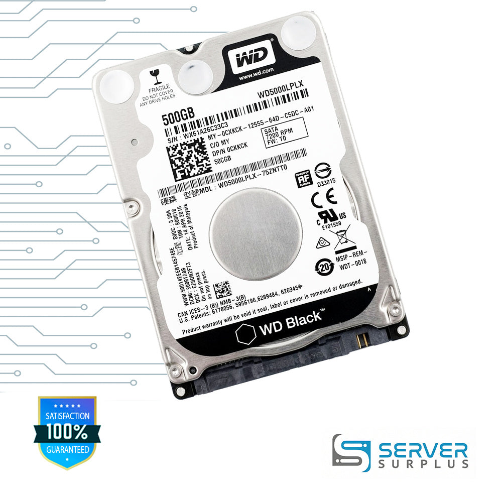 Dell Black 500GB SATA 7.2K 2.5 in Enterprise HDD | 0CXKCK | WD5000LPLX-75ZNTT0 | CXKCK