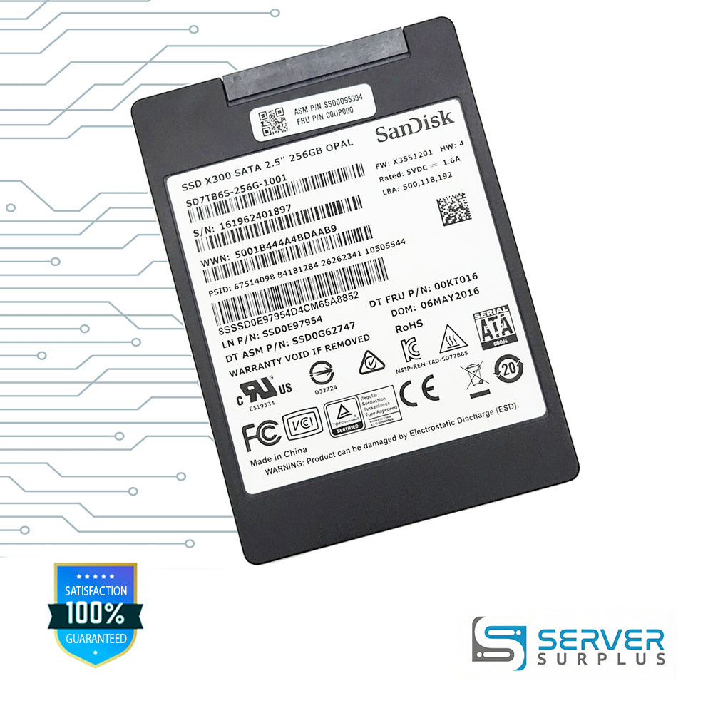 Lenovo X300 256GB SATA 6Gb/s 2.5 in Enterprise SSD | 00KT016 | SD7TB6S-256G-1001 | SSD0G62747 | SSD0E97954 | SSD0G95394 | 00UP000
