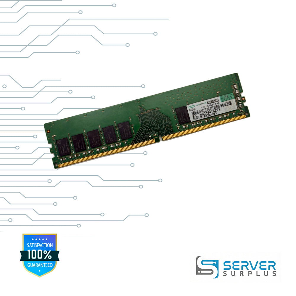 HPE 8GB DDR4-2666 PC4-21300 1Rx8 ECC Unbuffered 288-Pin UDIMM Server Memory | 879526-091