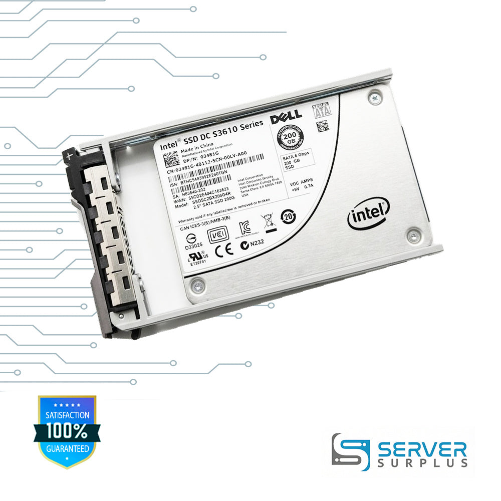 Dell SSD DC S3610 Series 200GB SATA 6Gb/s 2.5 in Enterprise SSD | 03481G | SSDSC2BX200G4R | 3481G