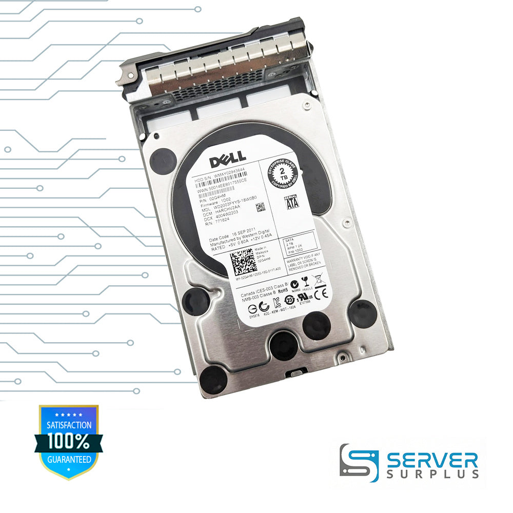 Dell 2TB SATA 7.2K 3.5 in Enterprise HDD | 02G4HM | WD2003FYYS-18W0B0 | 2G4HM