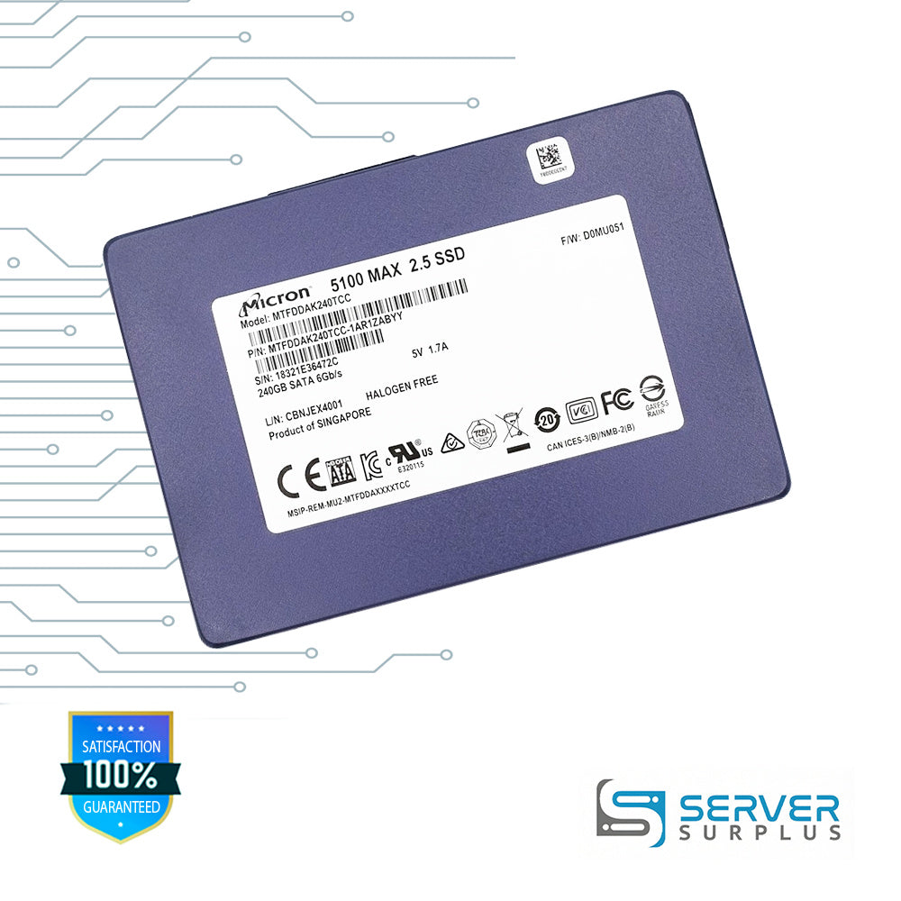 Micron 5100 MAX 240GB SATA 6Gb/s 2.5 in Enterprise SSD | MTFDDAK240TCC-1AR1ZABYY