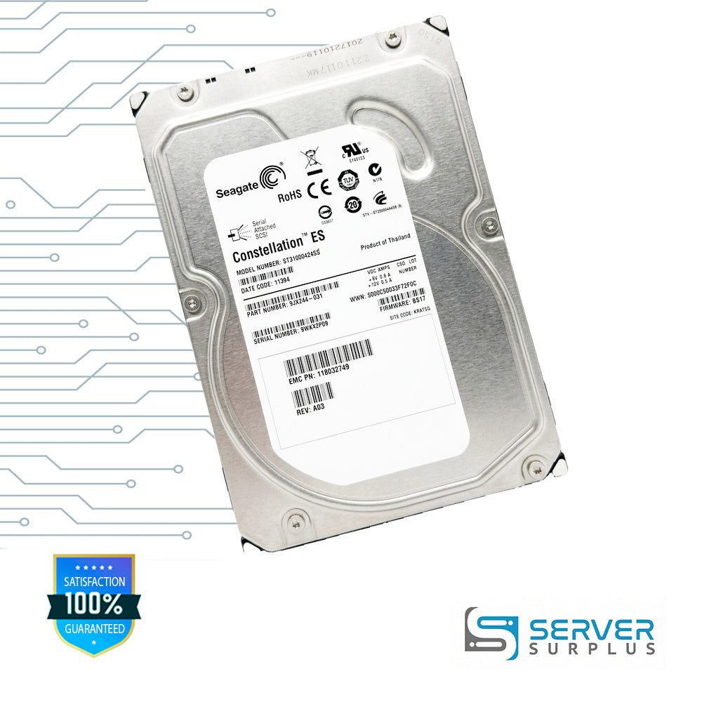 Seagate Constellation ES 1TB SAS 3.5 in Enterprise HDD | ST31000424SS