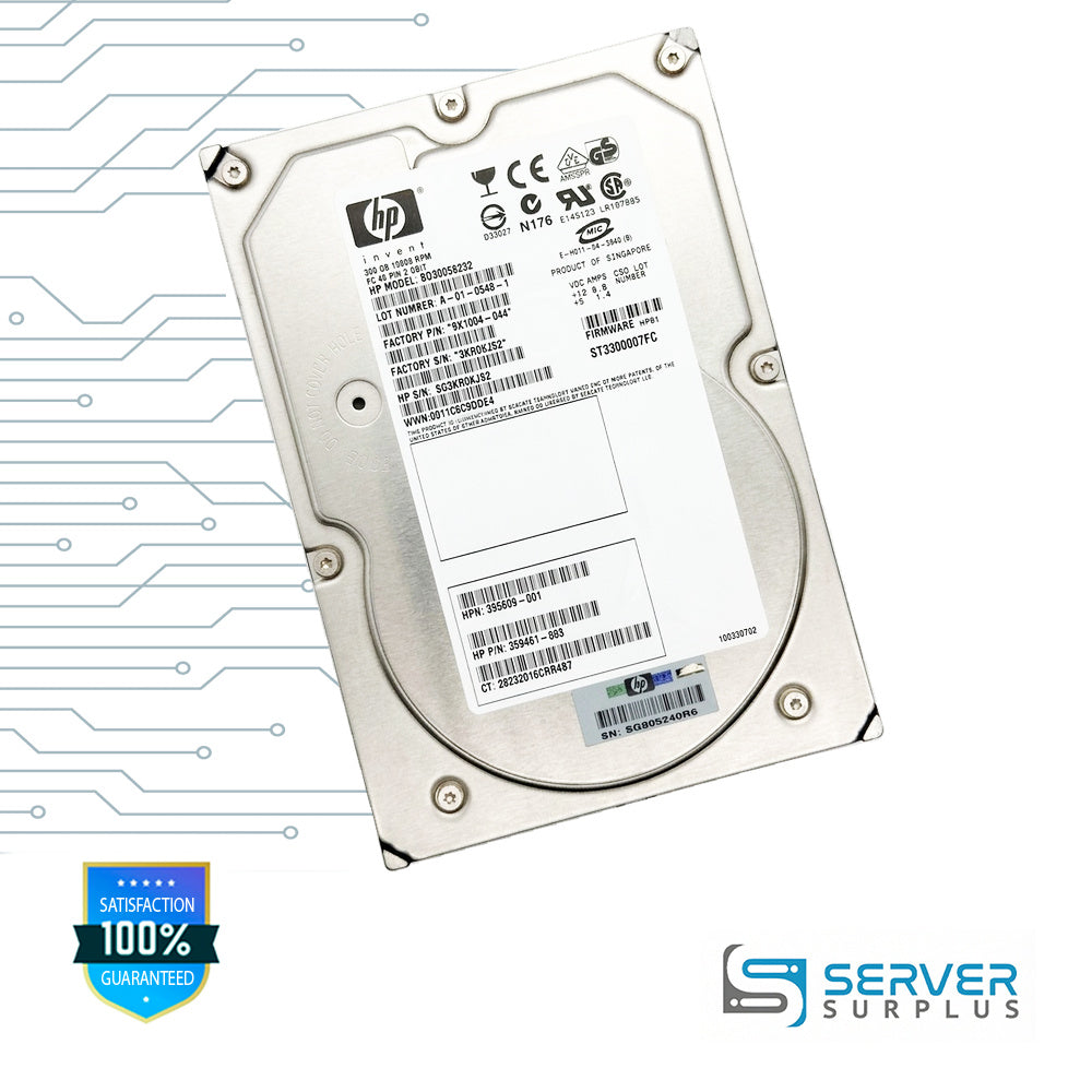 HP 300GB FC 10000 RPM 3.5 in Enterprise HDD | 359461-003 | ST3300007FC | BD30058232 | 9X1004-044 | 365609-001
