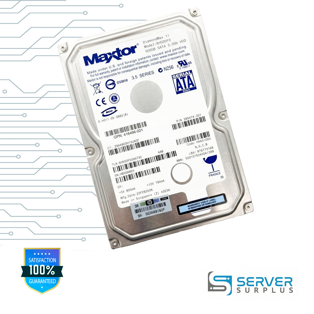 HP DiamondMax 11 500GB SATA 3Gb/s 3.5-Inch Enterprise HDD | 395474-001