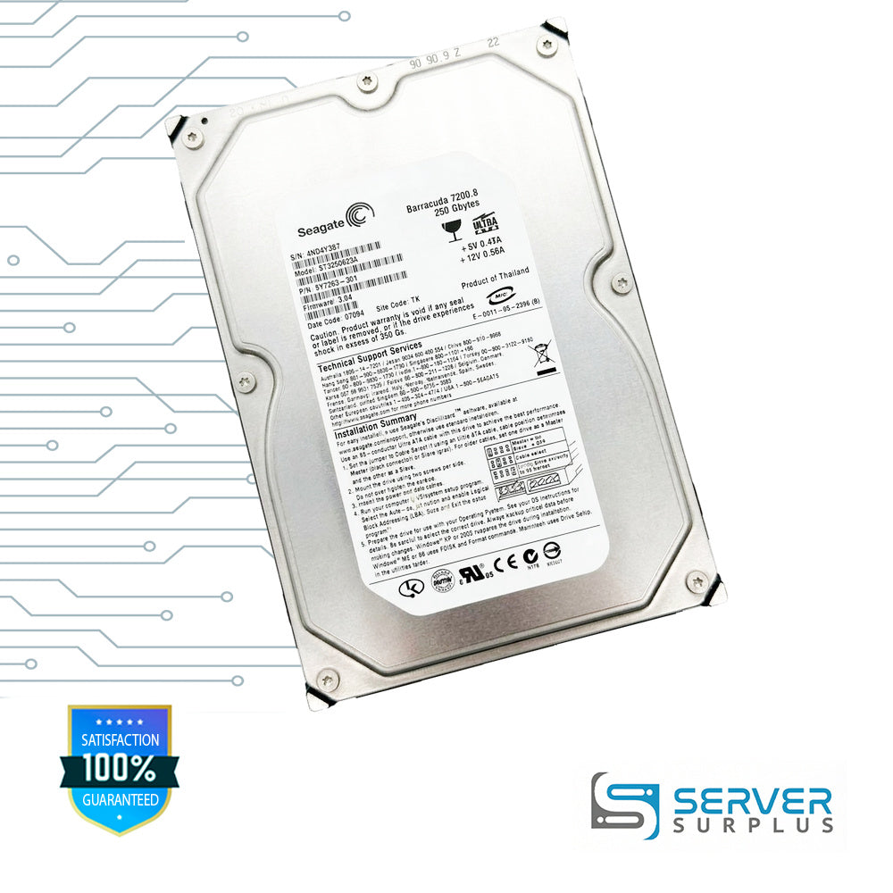 Seagate Barracuda 7200.8 250GB ATA 3.5 in Enterprise HDD | ST3250623A