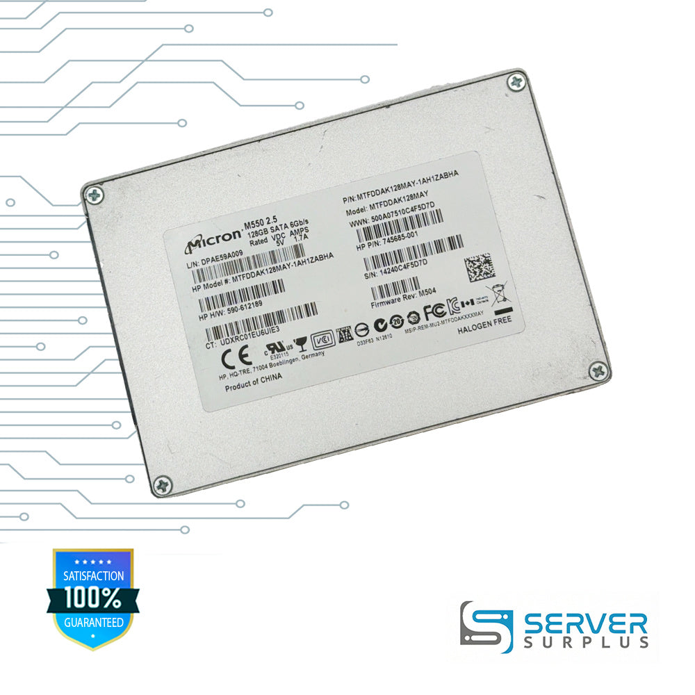 HP M550 128GB SATA 6Gb/s 2.5 in Enterprise SSD | 745685-001 | MTFDDAK128MAY-1AH1ZABHA