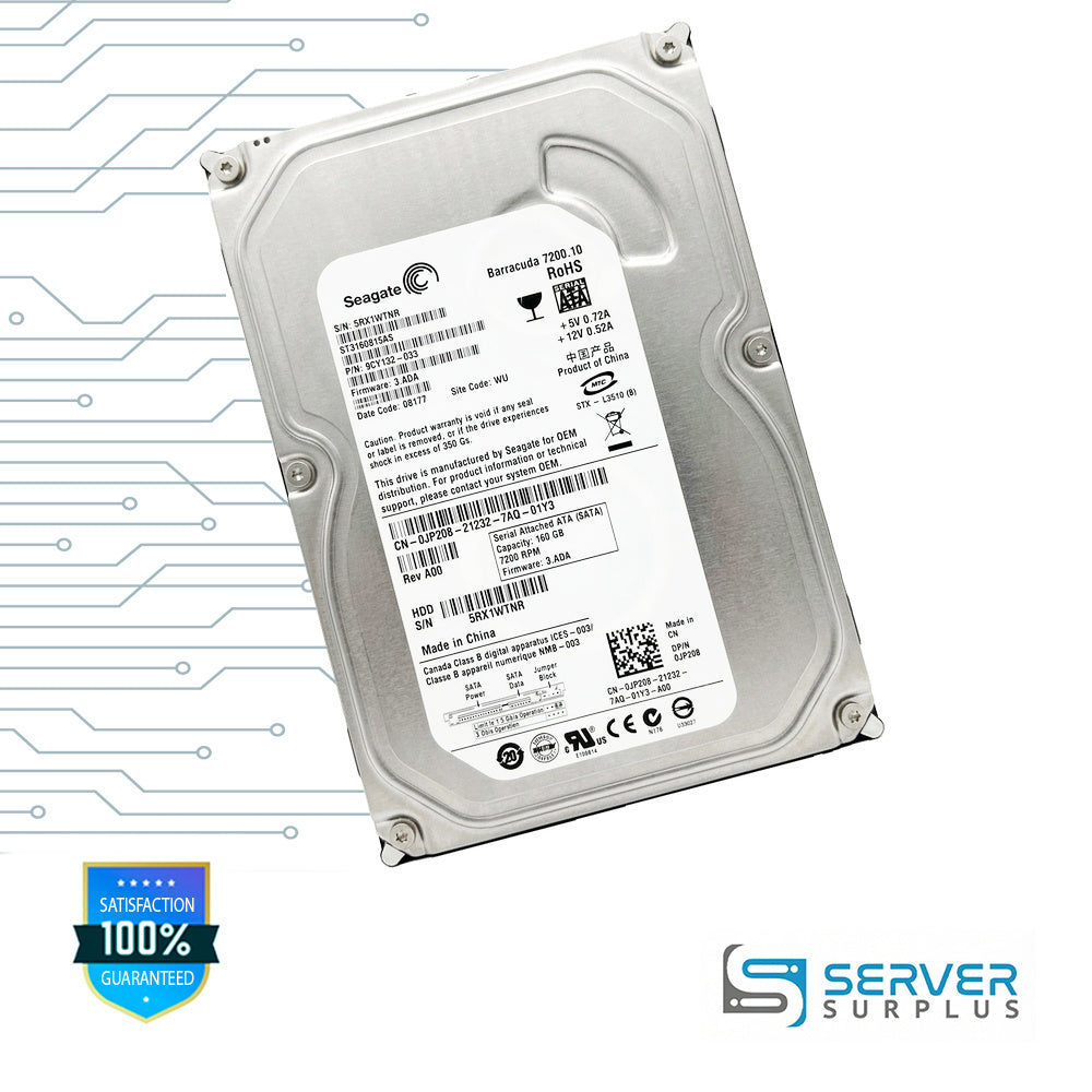 Dell Barracuda 7200.10 160GB SATA 3.5-Inch Enterprise HDD | 0JP208 | ST3160815AS