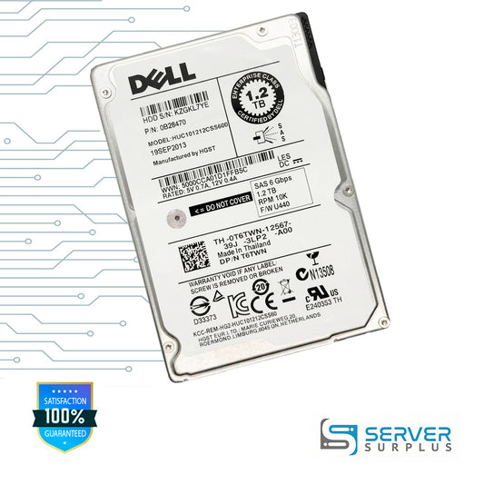 Dell HUC101212CSS600 1.2TB SAS 6Gb/s 2.5-Inch Enterprise HDD | 0T6TWN