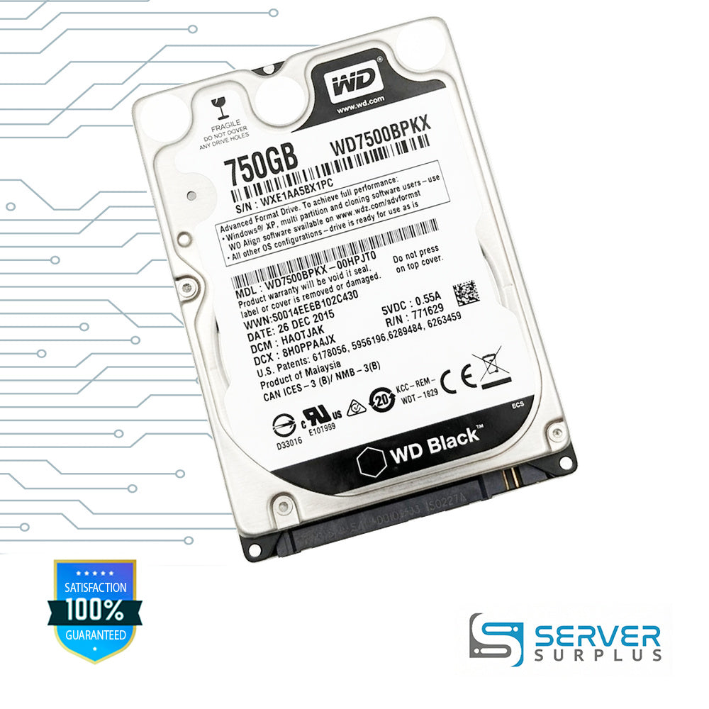 WD Black 750GB SATA 2.5 in Enterprise HDD | WD7500BPKX