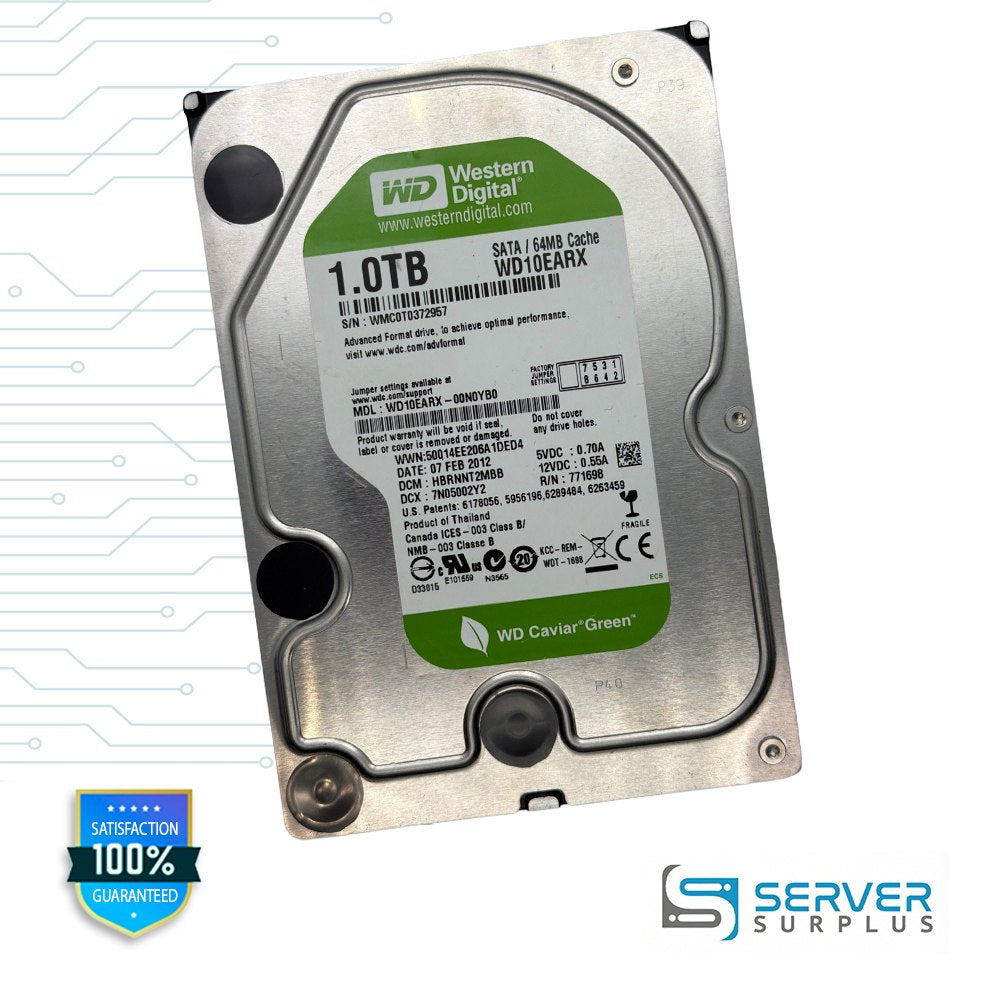 WD Caviar Green 1TB SATA 3.5 in Enterprise HDD | WD10EARX