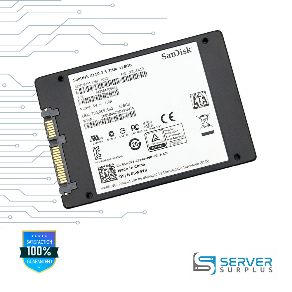 Dell X110 128GB SATA 2.5 in Enterprise SSD | 05W9Y8 | SD6SB1M-128G-1012 | 5W9Y8
