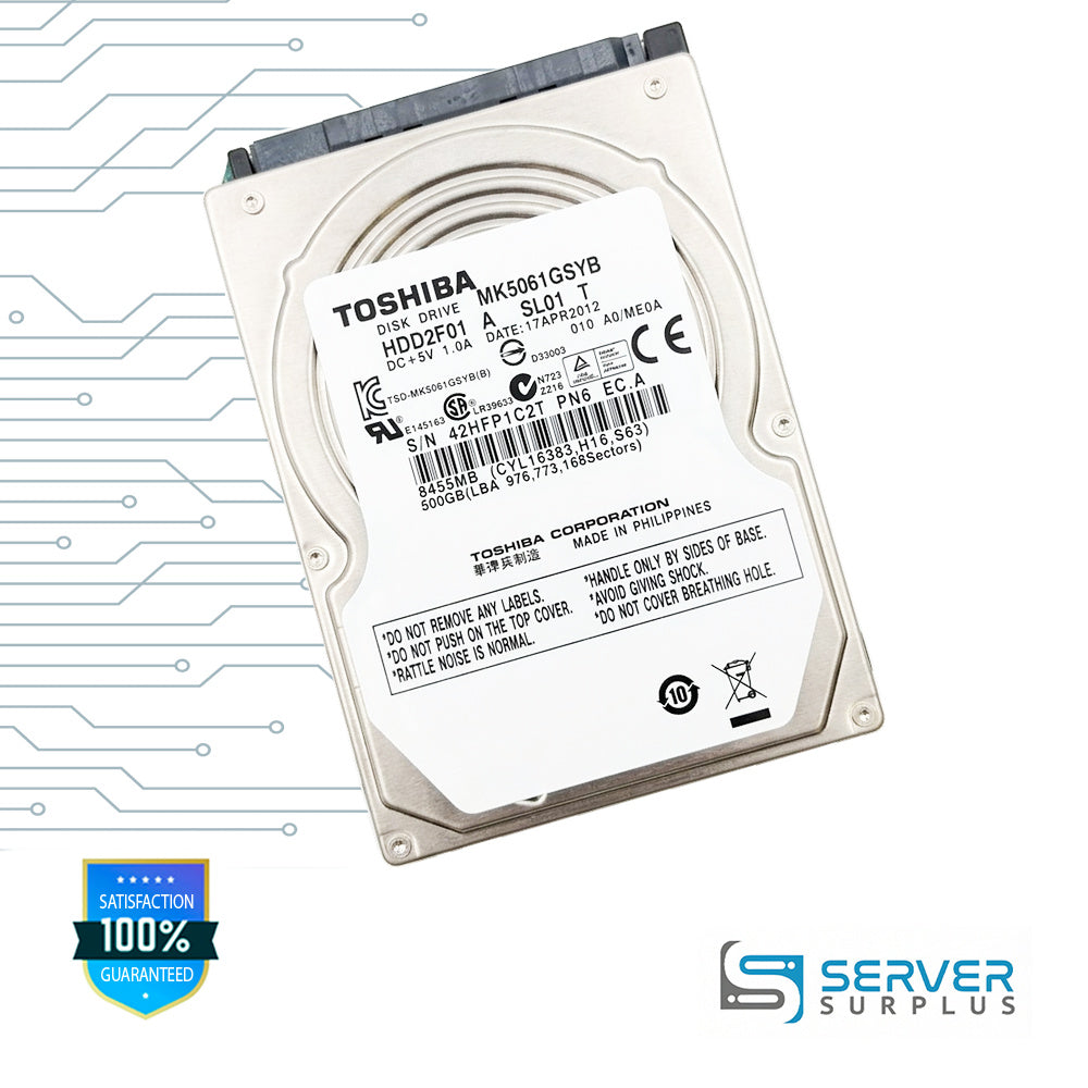 Toshiba 500GB 2.5 in Enterprise HDD | MK5061GSYB