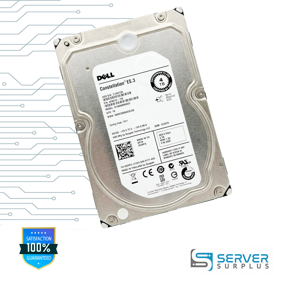 Dell Constellation ES.3 4TB SAS 7.2K 3.5 in Enterprise HDD | 0529FG | ST4000NM0023 | 529FG