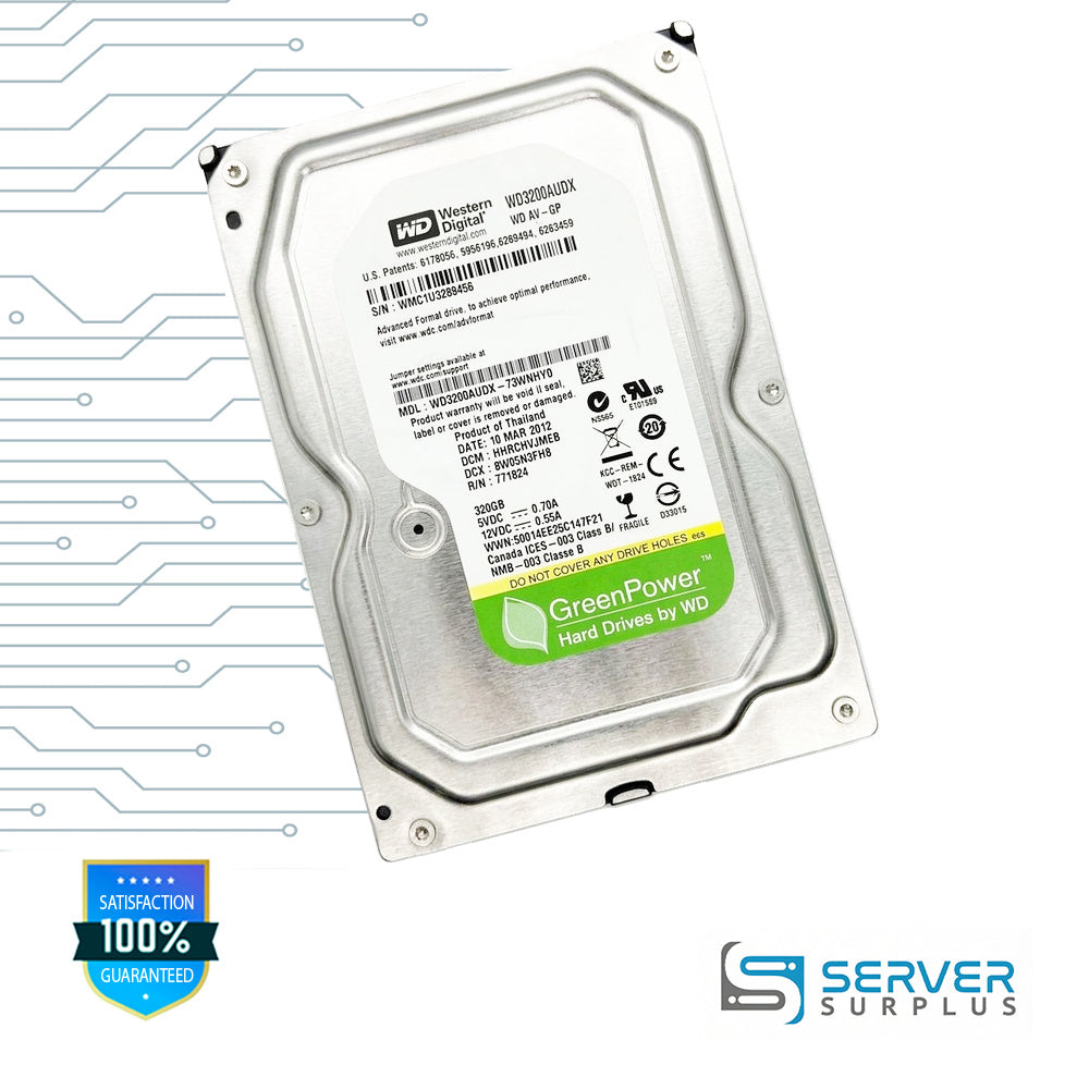 WD AV-GP 320GB SATA 3.5 in Enterprise HDD | WD3200AUDX