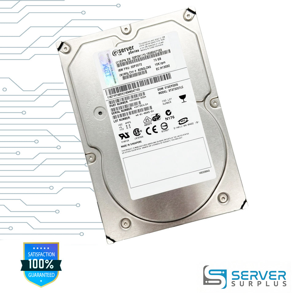 IBM 73GB SCSI 10K 3.5 in Enterprise HDD | 00P3072 | ST373207LC