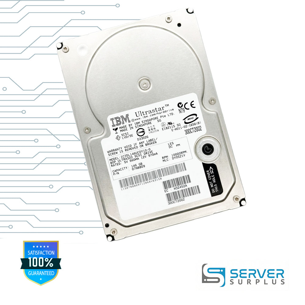 IBM Ultrastar 146GB SCSI 10000 RPM 3.5 in Enterprise HDD | 07N8809 | IC35L146UCDY10-0