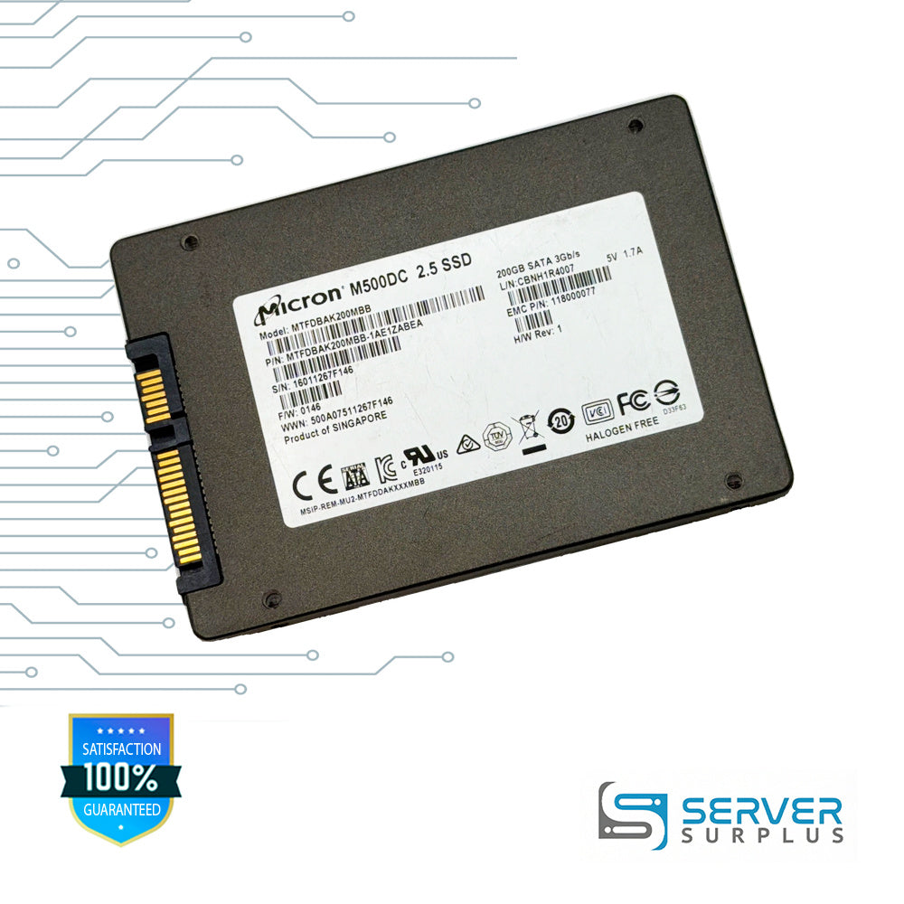 EMC M500DC 200GB SATA 3Gb/s 2.5 in Enterprise SSD | 118000077 | MTFDBAK200MBB-1AE1ZABEA