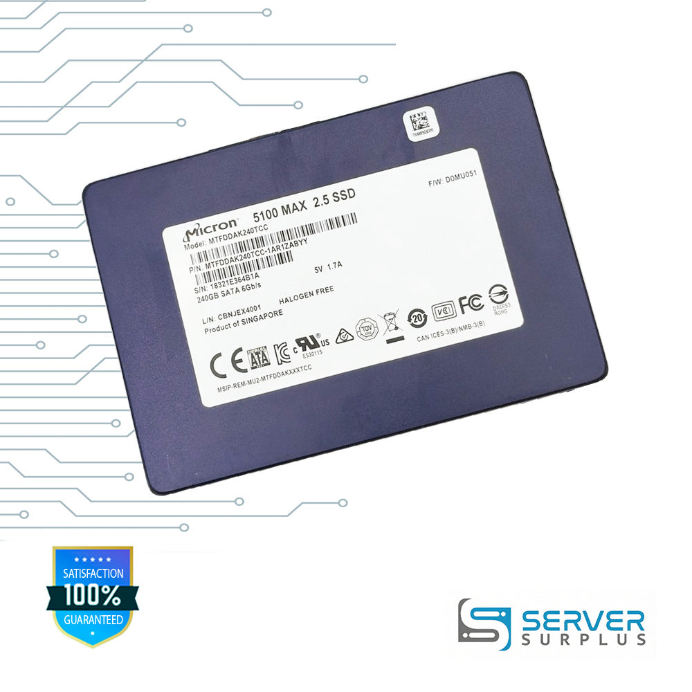 Micron 5100 MAX 240GB SATA 6Gb/s 2.5 in Enterprise SSD | MTFDDAK240TCC