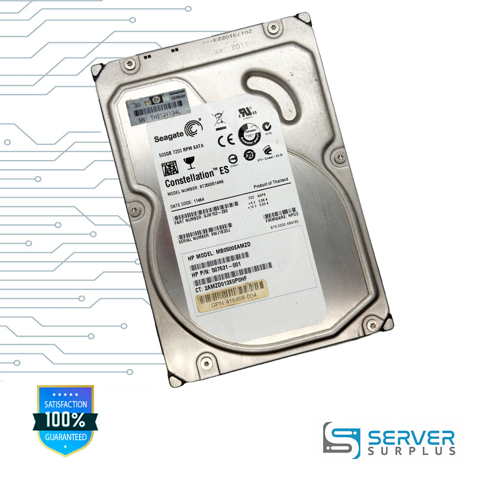 Seagate Constellation ES 500GB SATA 7200 RPM 3.5 in Enterprise HDD | ST3500514NS