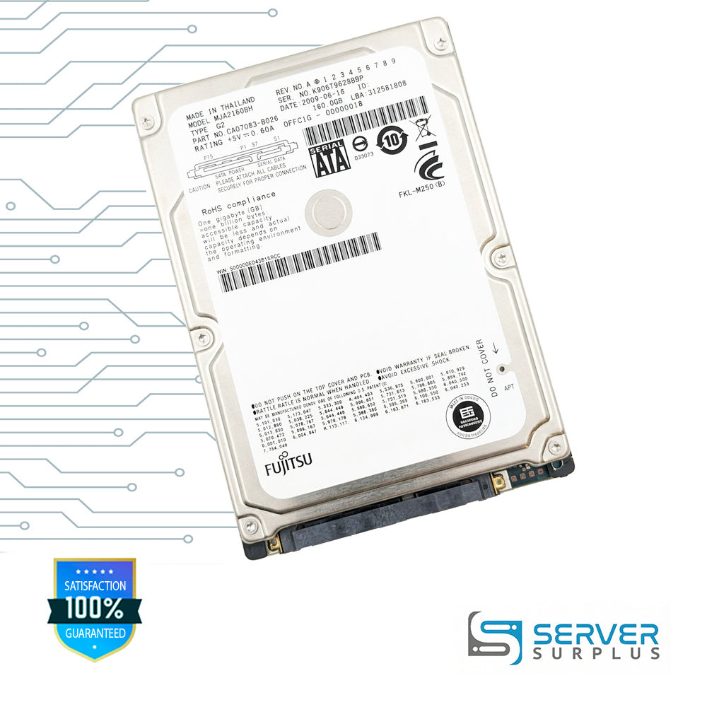 Fujitsu MJA2160BH 160GB SATA 2.5 in Enterprise HDD | CA07083-B026