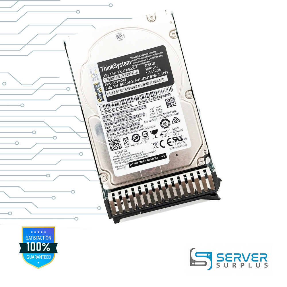 Lenovo 300GB SAS 12Gb/s 2.5 in Enterprise HDD | 00YK013 | ST300MM0048 | 7XB7A00024