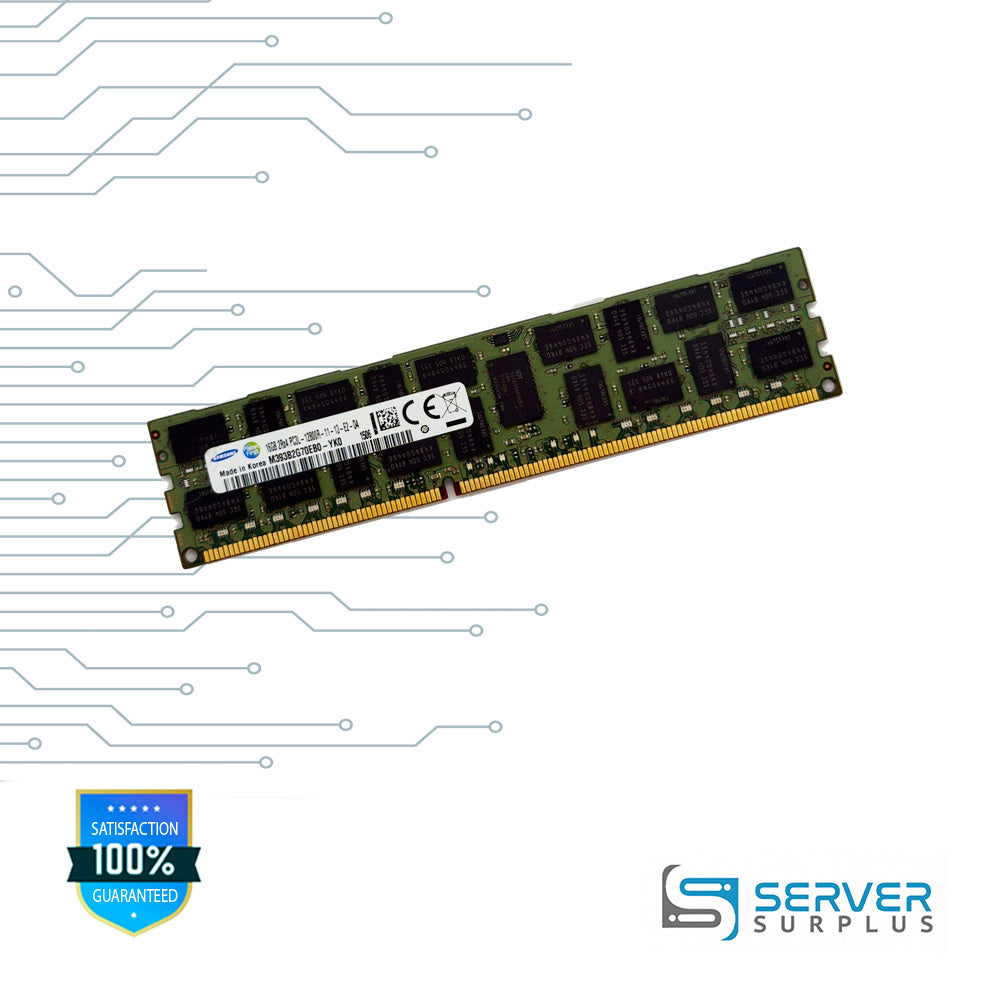 Samsung 16GB DDR3L-1600 PC3L-12800 2Rx4 ECC Registered 240-Pin RDIMM Server Memory | M393B2G70EB0-YK0