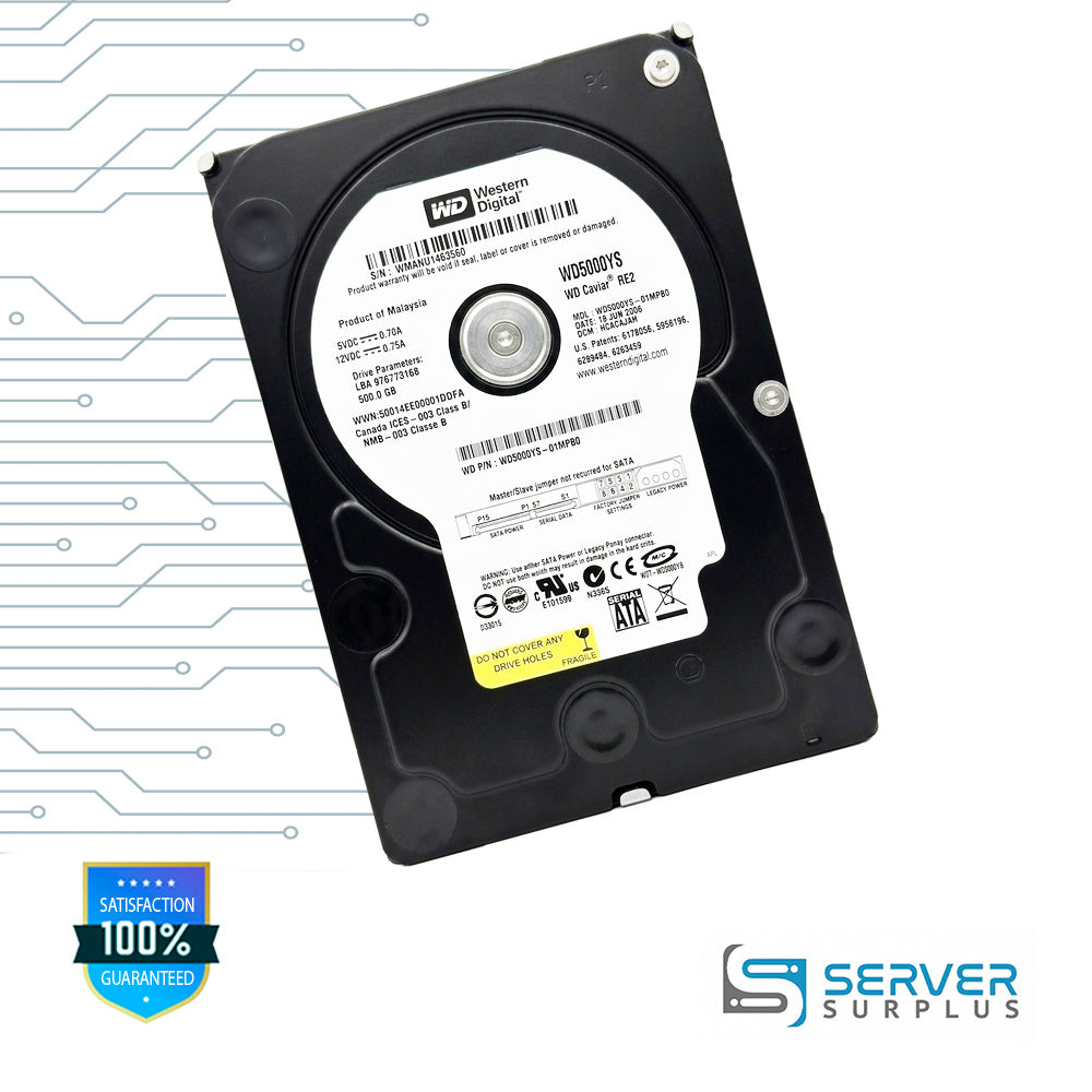 WD Caviar RE2 500GB SATA 3.5 in Enterprise HDD | WD5000YS-01MPB0