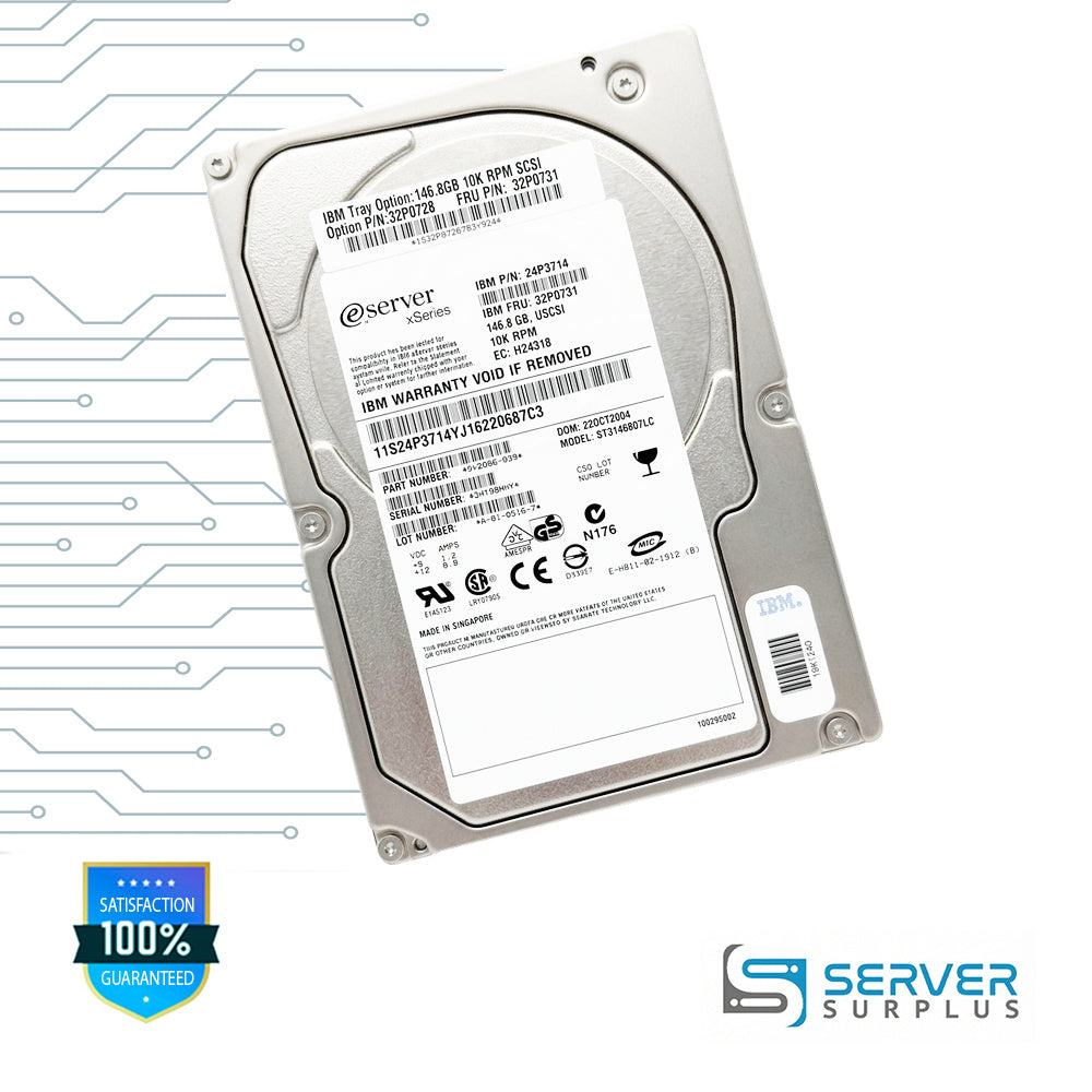 IBM 146.8GB SCSI 10K 3.5 in Enterprise HDD | 32P0731 | ST3146807LC | 32P0728 | 24P3714 | 9V2006-039