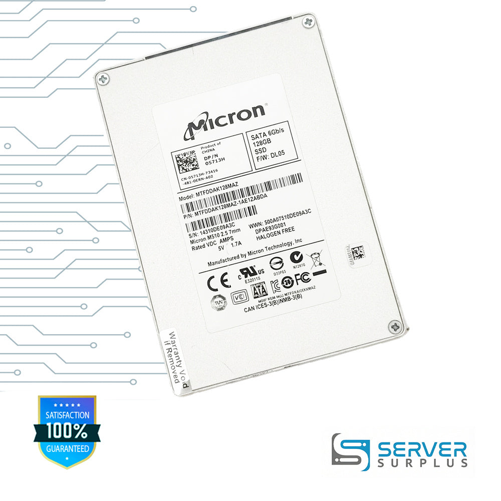 Dell M510 128GB SATA 6Gb/s 2.5 in Enterprise SSD | 05713H | MTFDDAK128MAZ-1AE1ZABDA | 5713H
