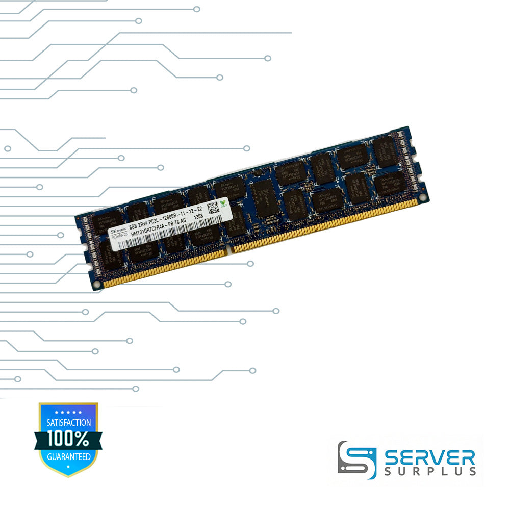 SK hynix 8GB DDR3L-1600 PC3L-12800 2Rx4 ECC Registered 240-Pin RDIMM Server Memory | HMT31GR7CFR4A-PB