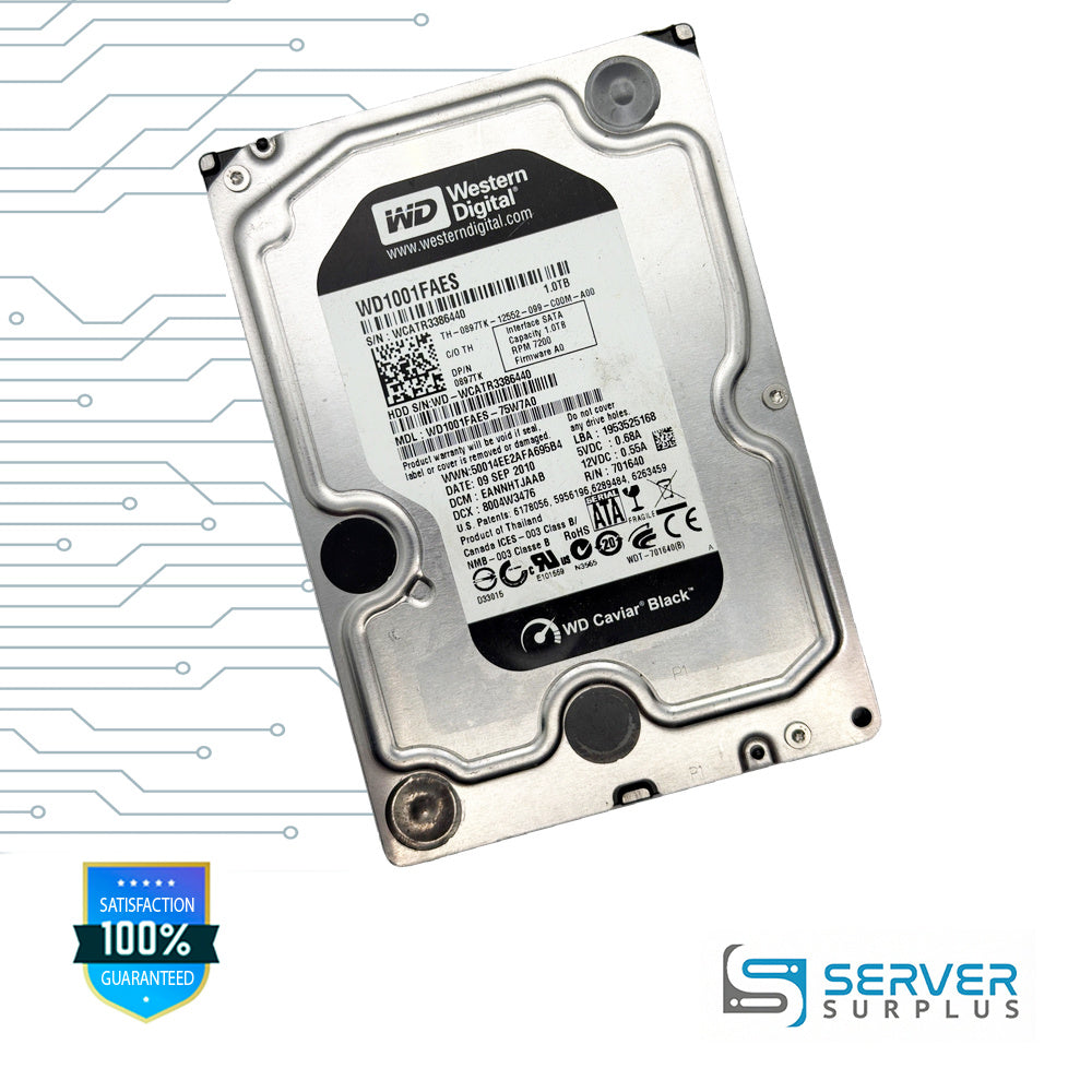 WD Caviar Black 1TB SATA 7200 RPM 3.5 in Enterprise HDD | WD1001FAES