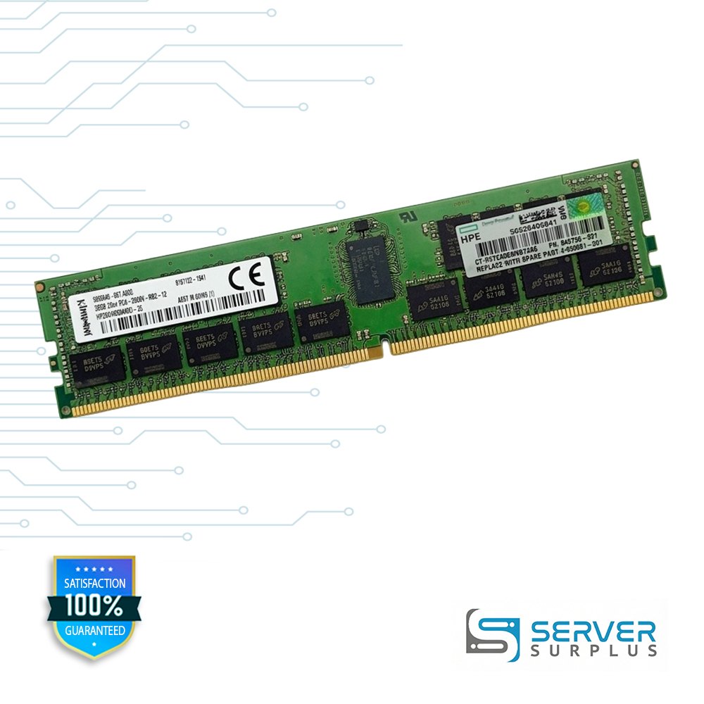 HPE 32GB DDR4-2666 PC4-21300 2Rx4 ECC Registered 288-Pin RDIMM Server Memory | 840758-091 | 9995640-067.A00G | 850881-001