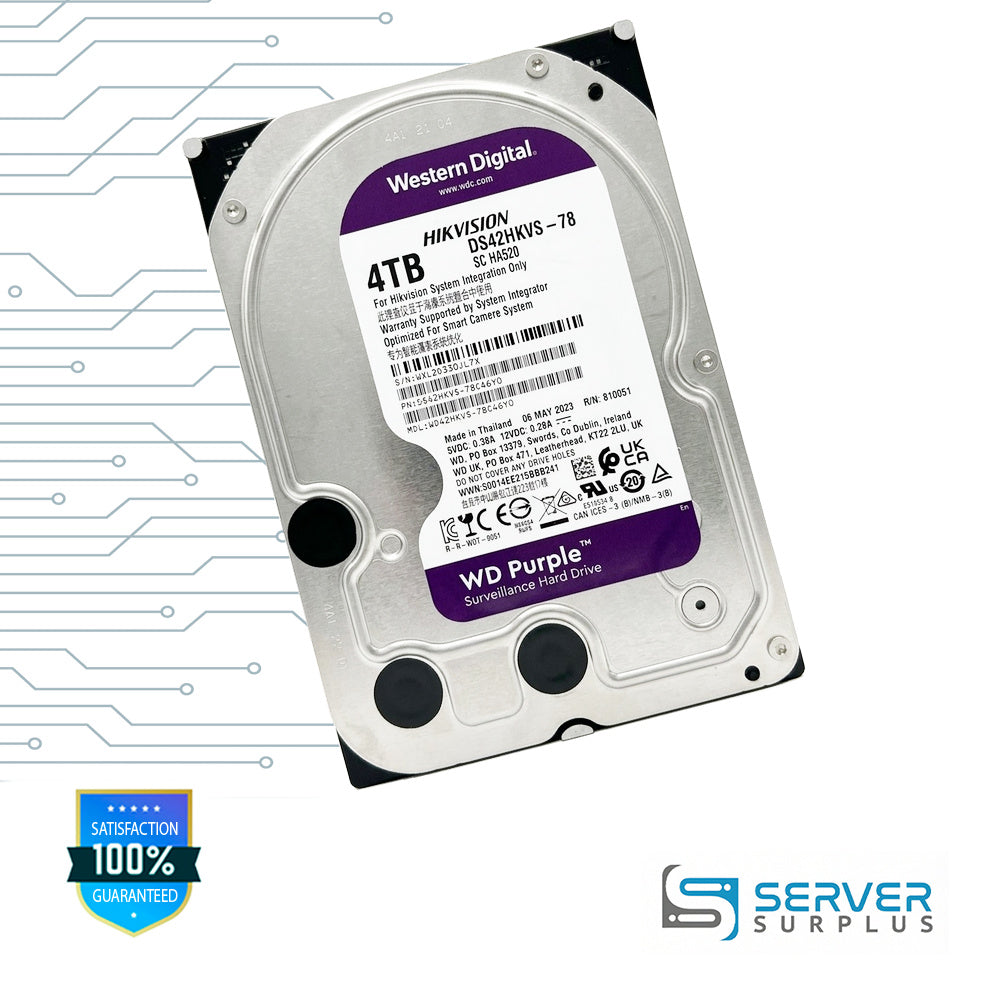 Hikvision Purple 4TB SATA 3.5 in Enterprise HDD | DS42HKVS-78C4GY0 | WD42HKVS-78C4GY0