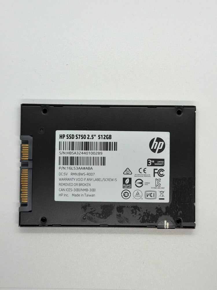 HP S750 512GB SATA 2.5-Inch Enterprise SSD | 16L53AA#ABA