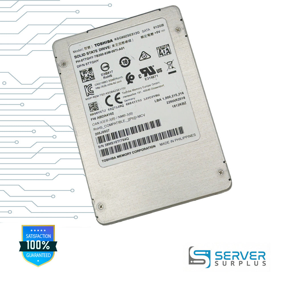 Dell 512GB SATA 2.5 in Enterprise SSD | 0TTGHY | KSG60ZSE512G | TTGHY