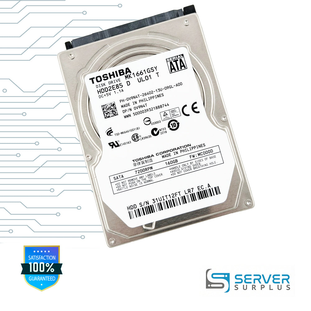 Dell 160GB SATA 7.2K 2.5 in Enterprise HDD | 0V9N4T | MK1661GSY | V9N4T
