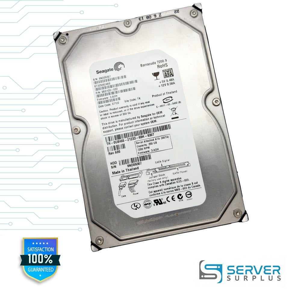 Seagate Barracuda 7200.9 250GB SATA 7200 RPM 3.5 in Enterprise HDD | ST3250824AS