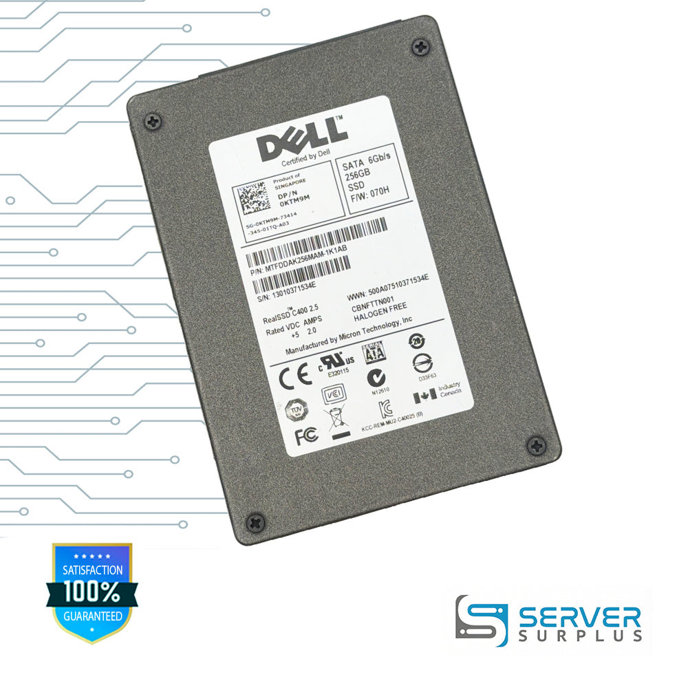 Dell RealSSD C400 2.5 256GB SATA 6Gb/s 2.5 in Enterprise SSD | 0KTM9M | MTFDDAK256MAM-1K1AB | KTM9M