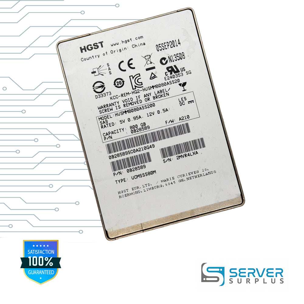 HGST HUSMM8080ASS200 800GB SAS 2.5 in Enterprise SSD | 0B28589