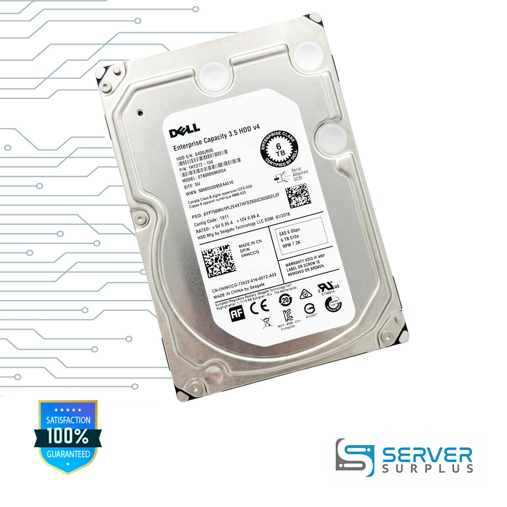 Seagate ST6000NM0034 6TB SAS 6Gb/s 6Gb/s, 7200 RPM 3.5 in Enterprise HDD
