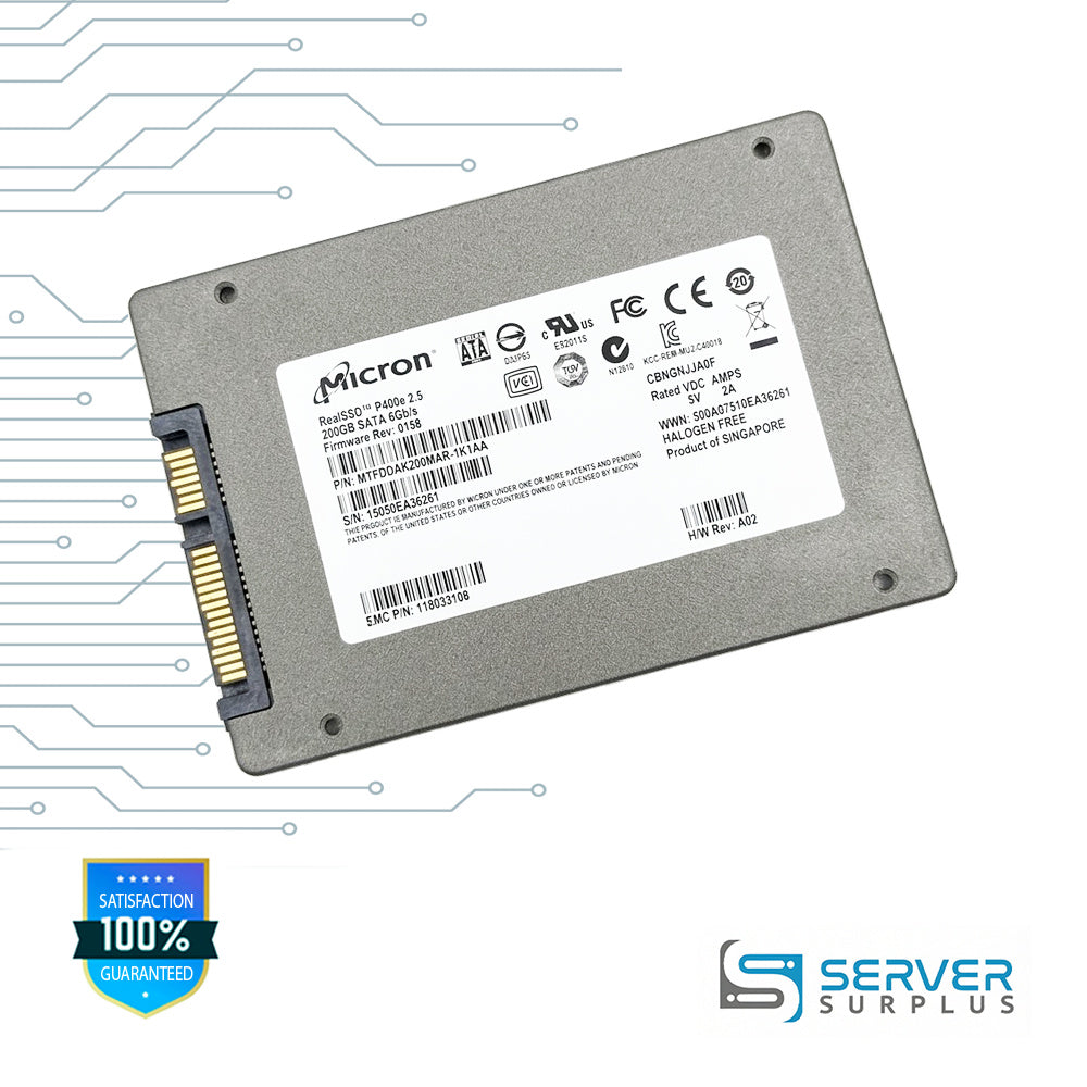 EMC RealSSD P400e 200GB SATA 6Gb/s 2.5 in Enterprise SSD | 118033108 | MTFDDAK200MAR-1K1AA