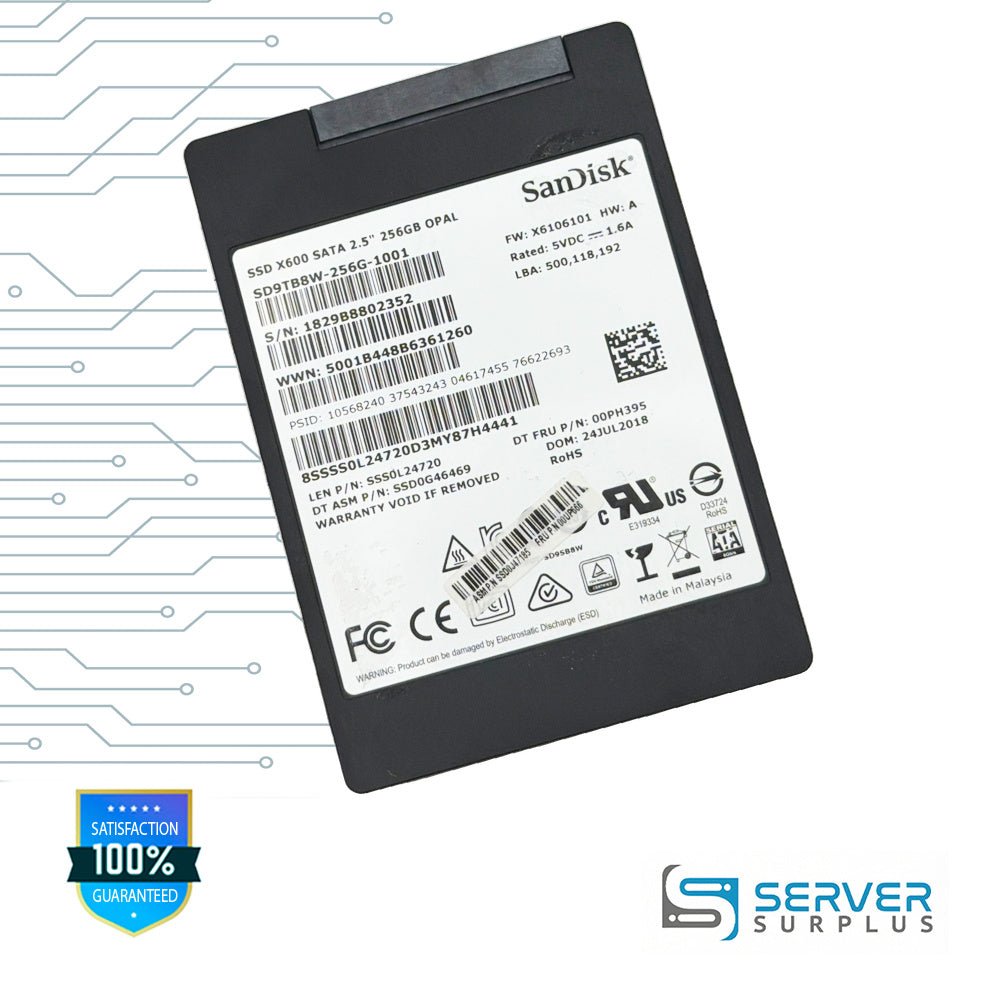 Lenovo X600 256GB SATA 2.5 in Enterprise SSD | 00PH395 | SD9TB8W-256G-1001 | SSS0L24720 | SSD0G46469