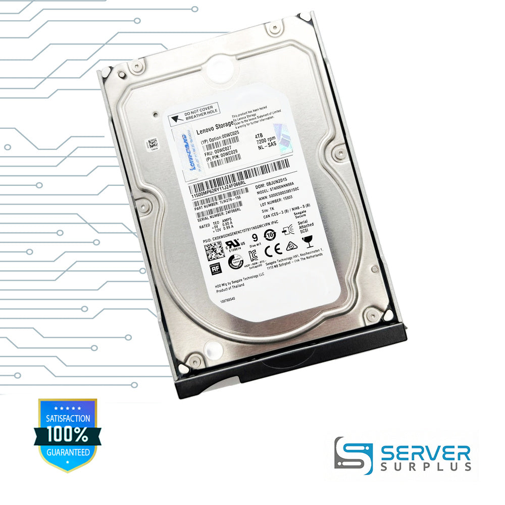 Lenovo 4TB SAS 7.2K 3.5 in Enterprise HDD | 00WC027 | ST4000NM0054 | 00WC025 | 00WC029