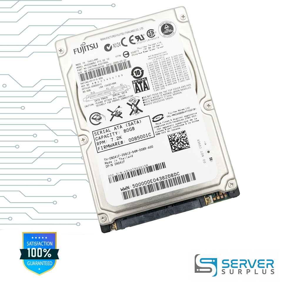 Dell MHZ2080BJ 80GB SATA 7.2K 2.5 in Enterprise HDD | 0N041F | CA07096-B32100DL | N041F