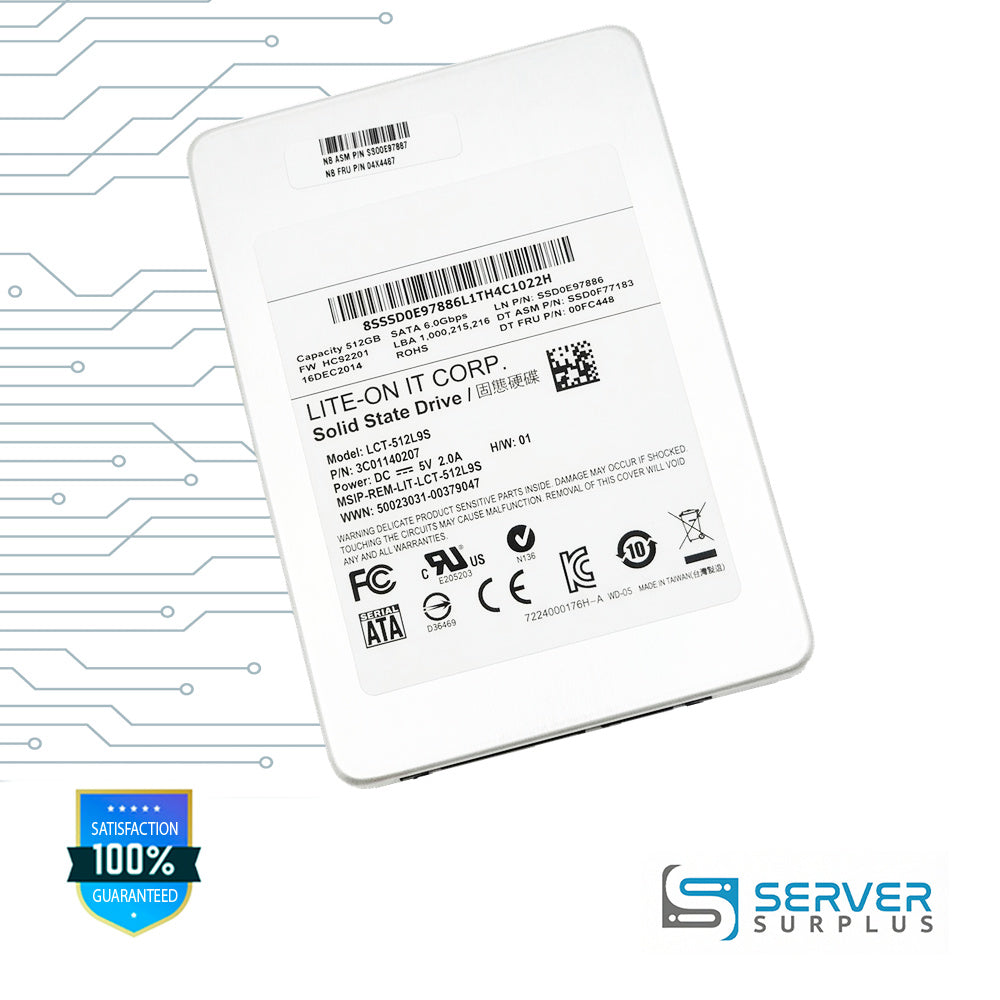 Lenovo LCT-512L9S 512GB SATA 6Gb/s 2.5 in Enterprise SSD | 04X4467 | 3C01140207 | SSD0E97886 | SSD0F77183 | 00FC448