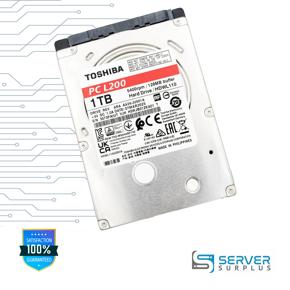 Toshiba PC L200 1TB SATA 5.4K 2.5 in Enterprise HDD | HDWL110