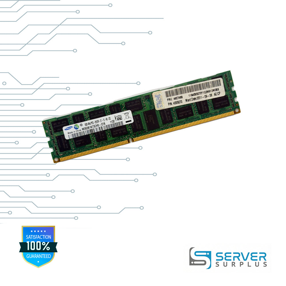 IBM 8GB DDR3-1066 PC3-8500 2Rx8 ECC Registered 240-Pin RDIMM Server Memory | 46C7488 | M393B1K73CH0-CF8