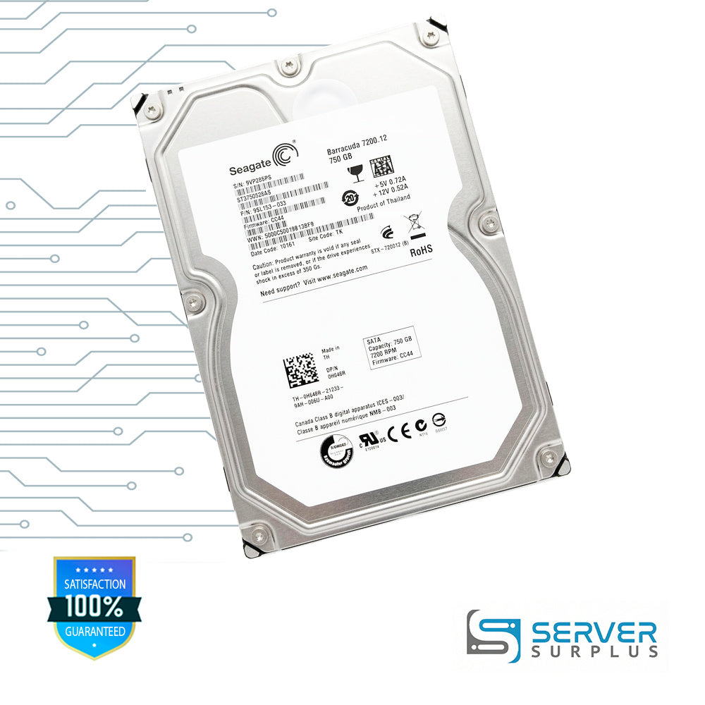 Dell Barracuda 7200.12 750GB SATA 7.2K 3.5 in Enterprise HDD | 0H648R | ST3750528AS | H648R