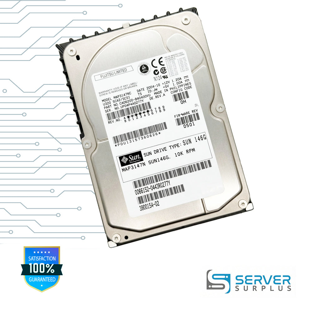 Sun MAP3147 146GB SCSI 10K 3.5 in Enterprise HDD | 3900154-02 | CA06200-B40400VU | MAP3147N